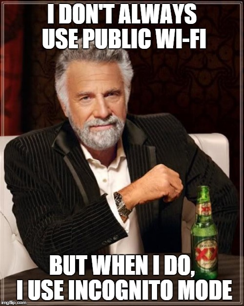Semak imbas incognito melalui wifi awam
