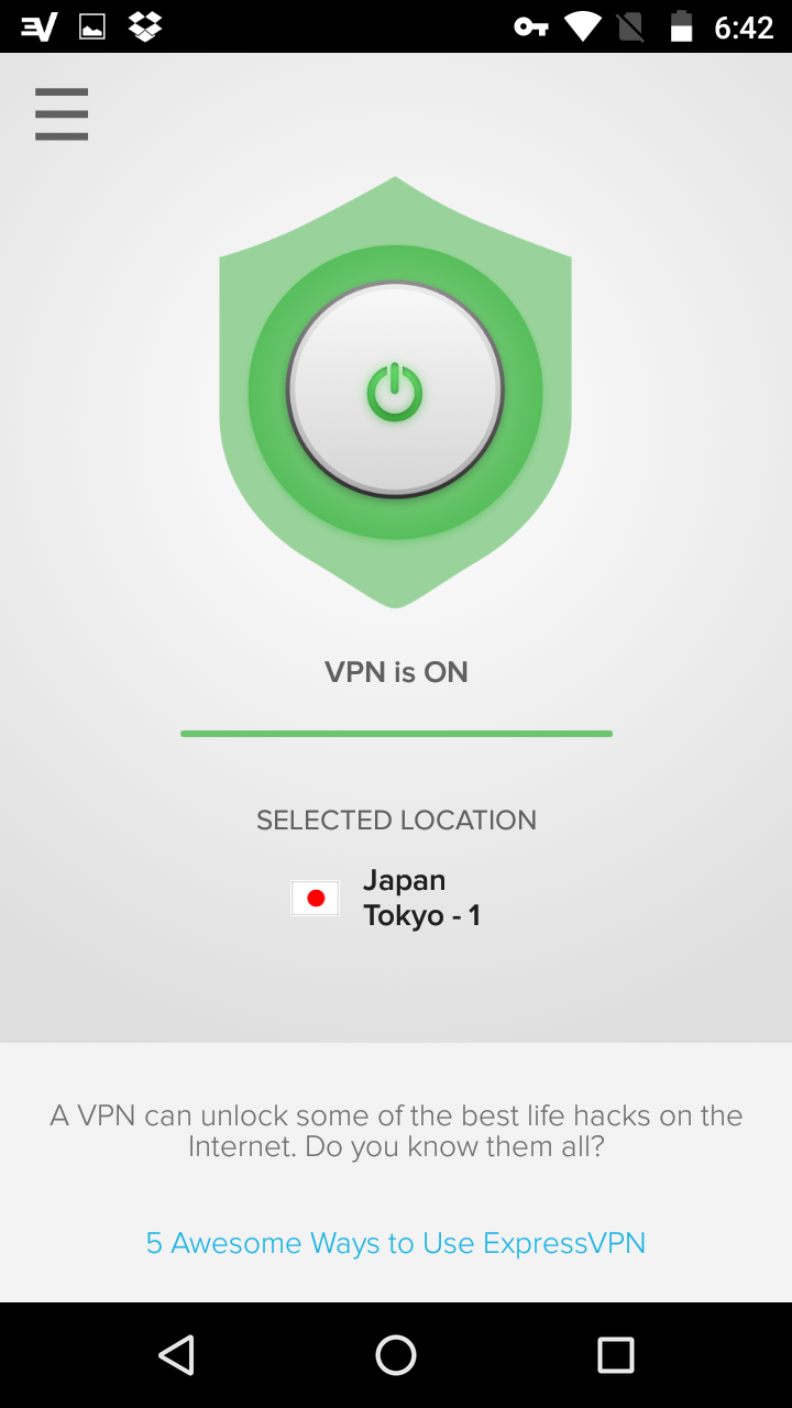 ExpressVPN mempunyai sambungan VPN terbaik untuk Android.