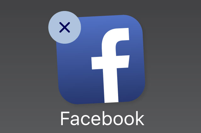 Izbriši Facebook ikono