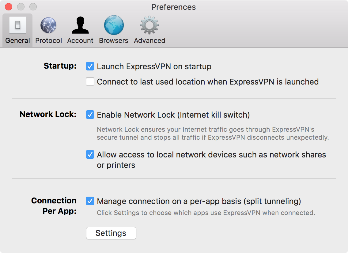 Tunneling split VPN untuk Mac