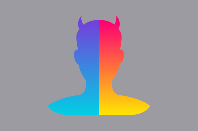 Логото на FaceApp, с рога.