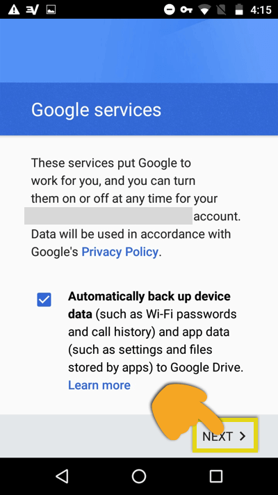 Notis perkhidmatan Google dengan