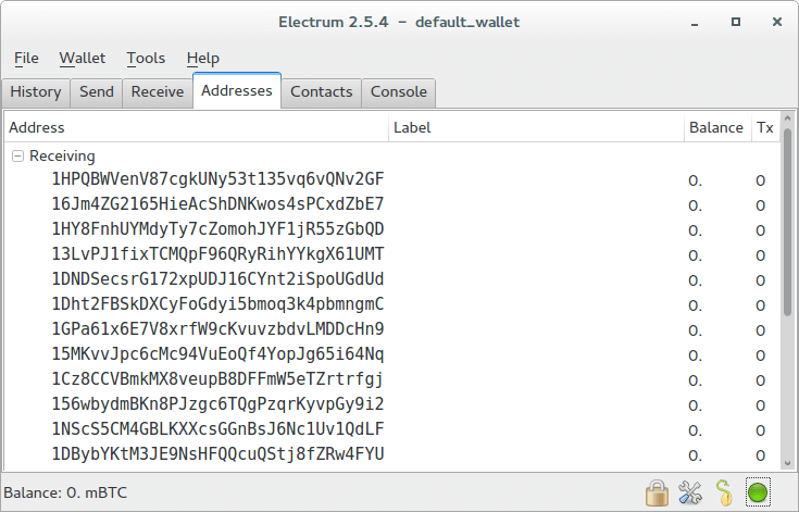 numerar electrum bitcoin