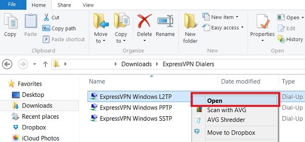ویندوز Expressvpn را باز کنید l2tp