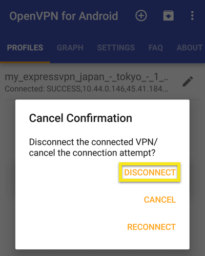 android openvpn disconnect