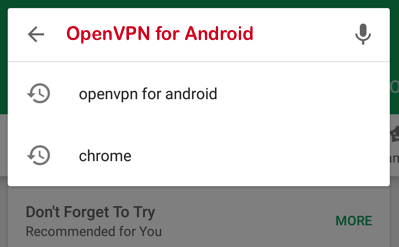 جستجوی openvpn برای اندروید