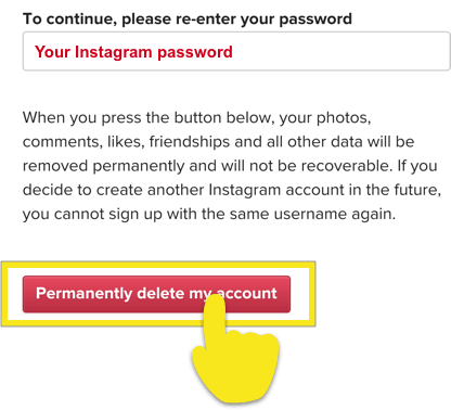 صفحه تأیید با حذف دائمی دکمه حساب من برجسته شده.