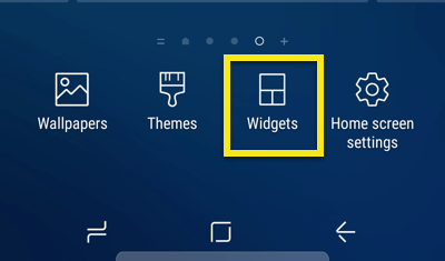 Pilih menu widget Android.