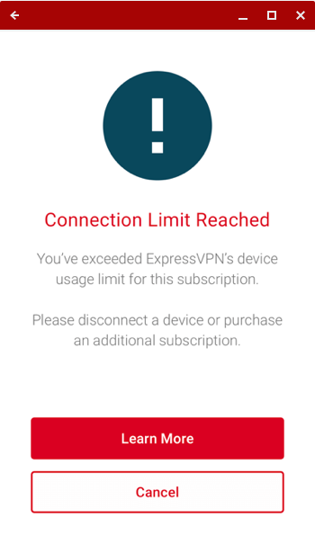 ExpressVPN에 연결된 장치가 너무 많습니다.