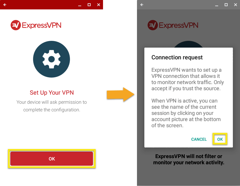 Разрешить VPN-подключения на Chromebook.