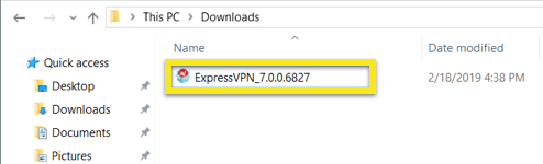 Buka pemasang aplikasi ExpresVPN untuk Windows.