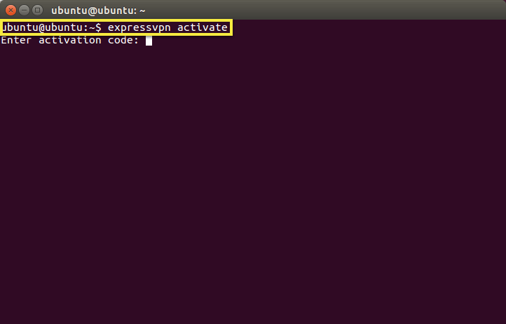 Linux 명령 행을 통해 expressvpn을 활성화하십시오.