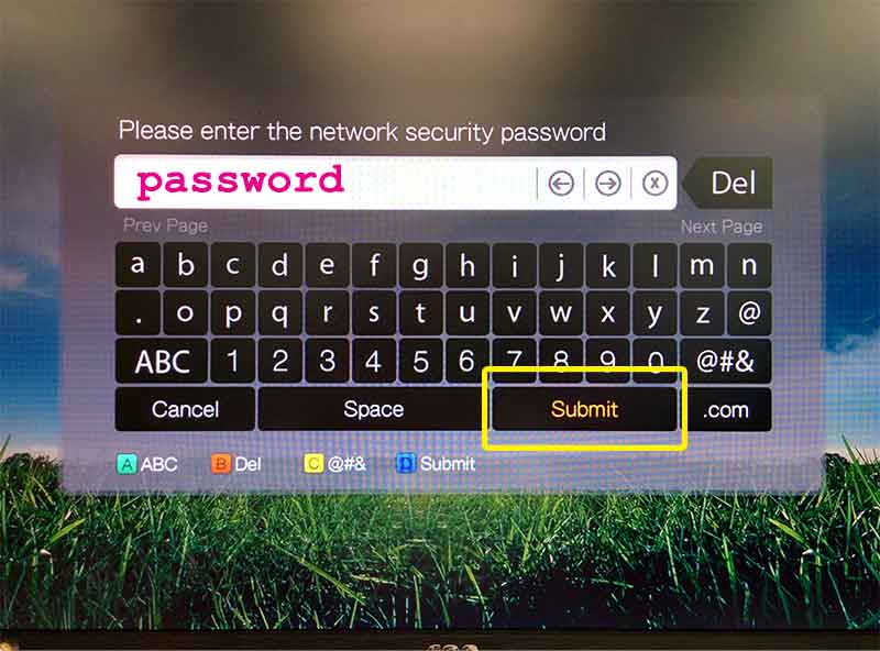 رمز عبور شبکه خود را وارد کنید
