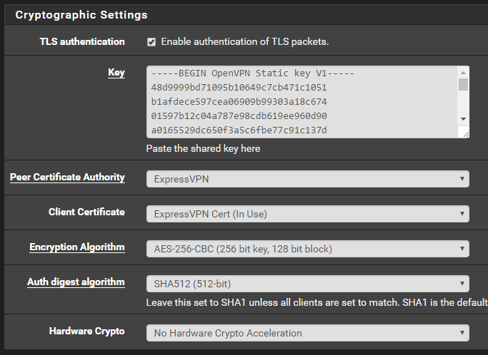 daha önce indirdiğiniz OpenVPN yapılandırma dosyasını açarak şifreleme ayarlarını girin.