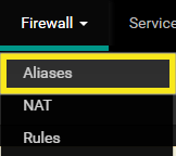 aliasy brány firewall