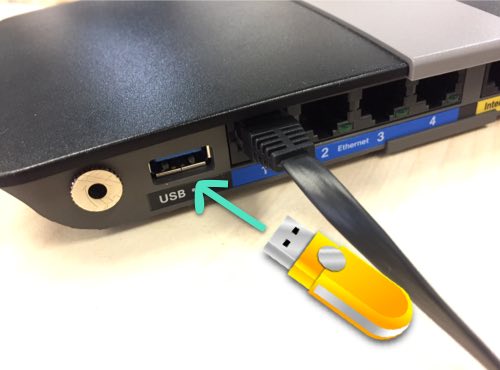 Masukkan USB ke router DD-WRT