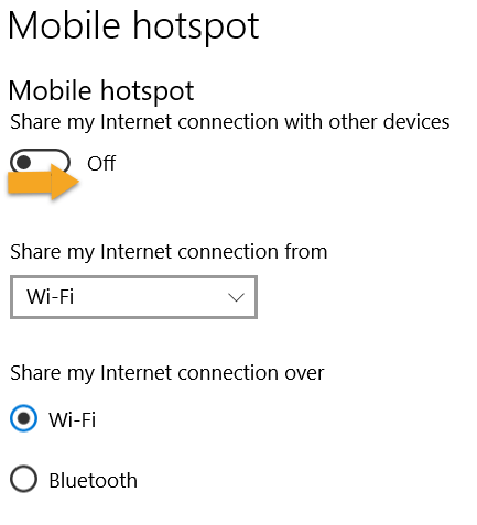 Menu hotspot Windows Mobile yang menunjukkan bagaimana untuk menukar hotspot pada.