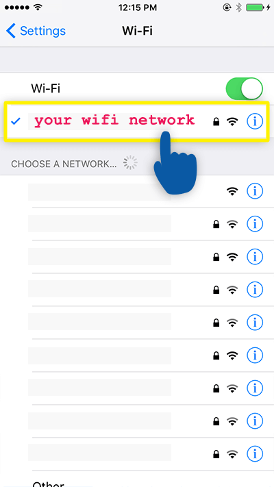 به شبکه wi-fi خود بروید