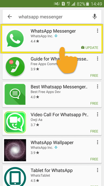 เลือก android whatsapp