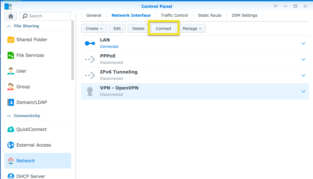 synology openvpn connect