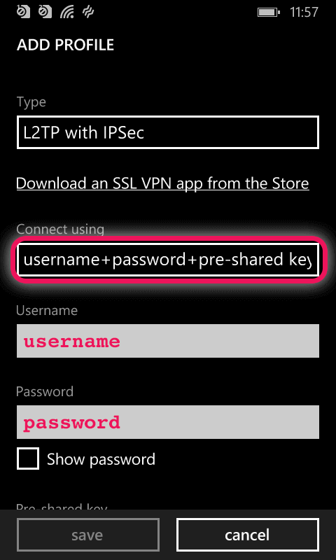 введите ваше имя пользователя и пароль