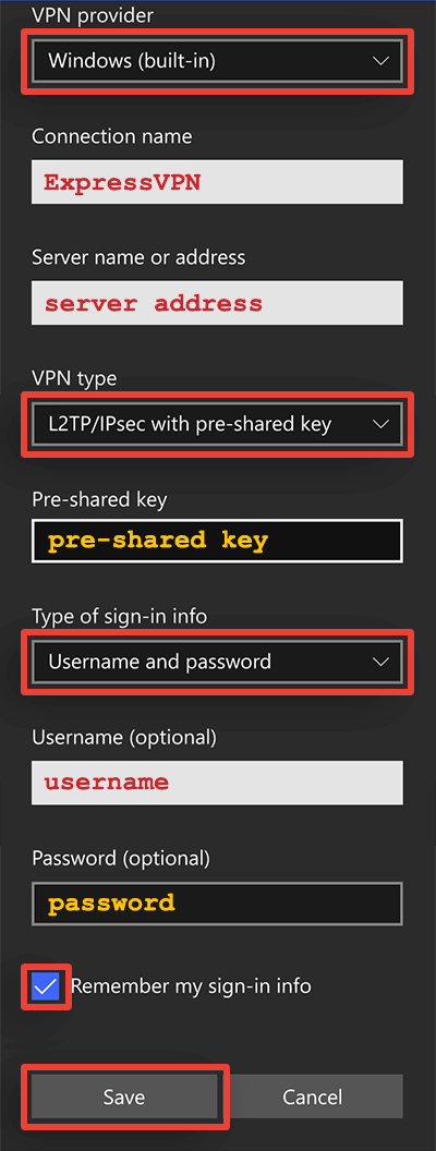 เพิ่มการเชื่อมต่อ L2TP vpn ให้กับ windows 10 mobile