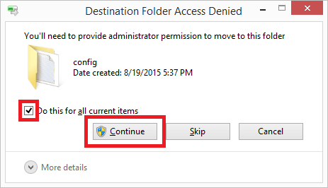 beri izin untuk pindah ke folder konfigurasi