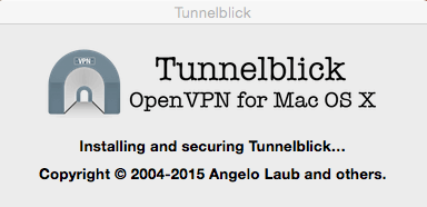 tunelblick در حال نصب است