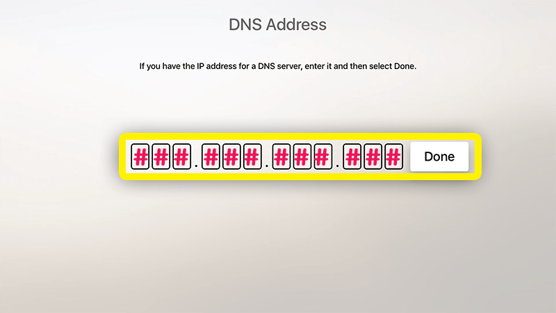 DNS adresini girin
