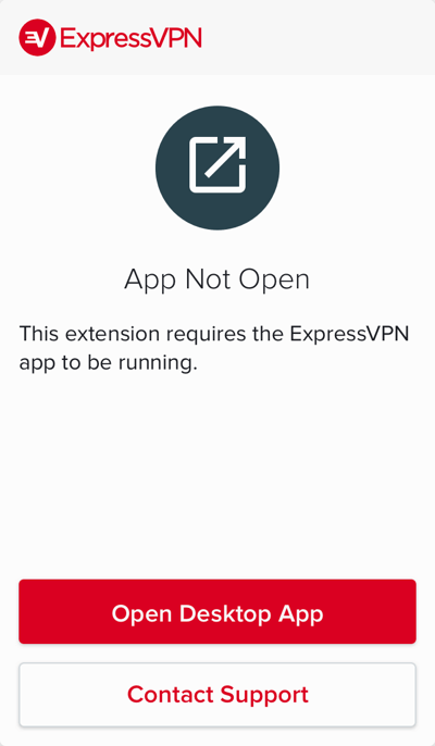 Първо трябва да се отвори приложението ExpressVPN.