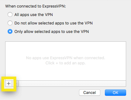 Hanya izinkan aplikasi yang dipilih menggunakan VPN