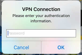 VPN 연결은 인증 정보를 입력