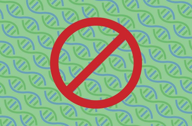 Tidak ada tanda masuk pada string heliks ganda DNA.