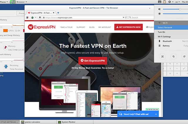 ExpressVPN web sitesi Tails 2'de açılır.