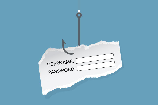 تصویری از ضایعات کاغذ با نام کاربری و فیلد رمز عبور روی آن. اما این را دریافت کنید! روی قلاب ماهیگیری است! لول